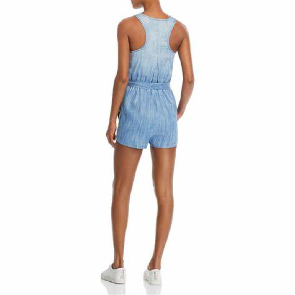 Chambray Side-Stripe Romper - image 2